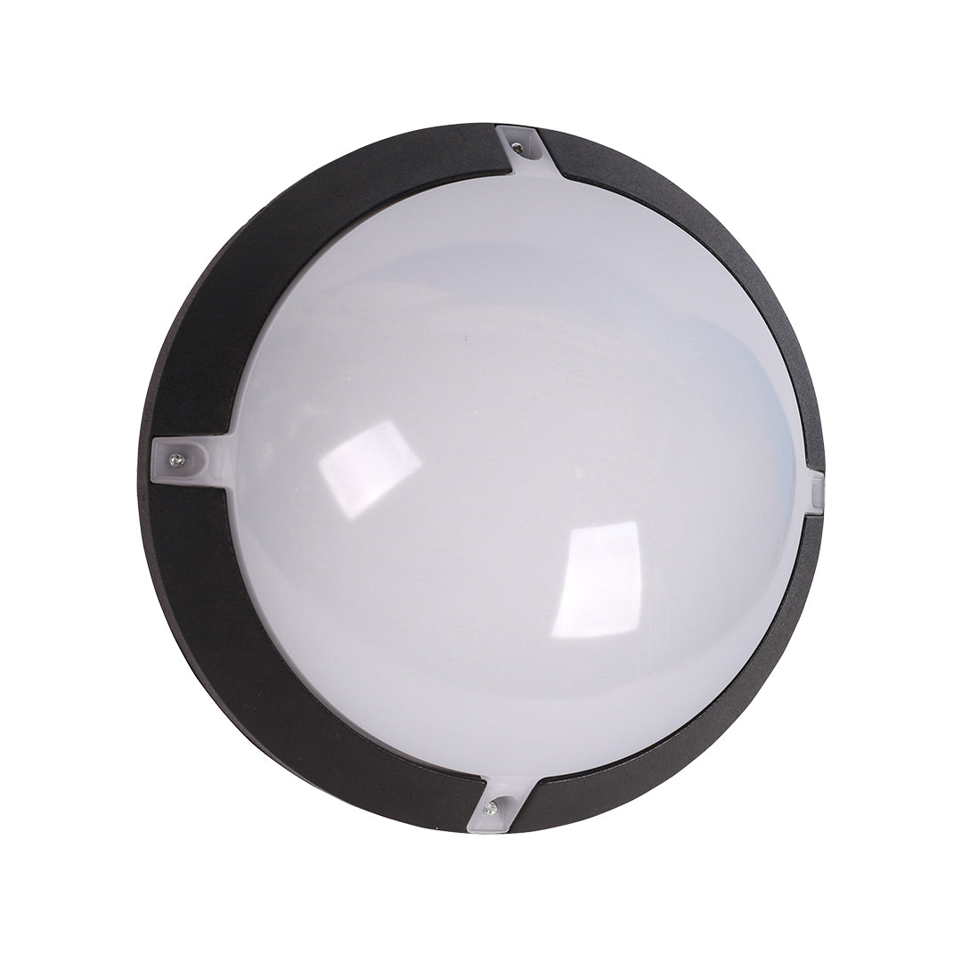 12w Round Black Led Bulkhead