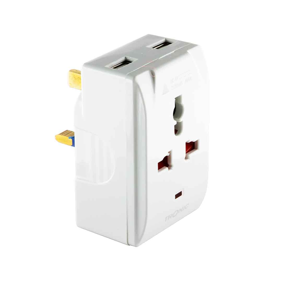 13a 3 Pin Tronic Multi Plug With Usb