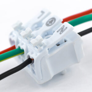 Connector with Button (L+N+E) 16Amps 3 Way Wire