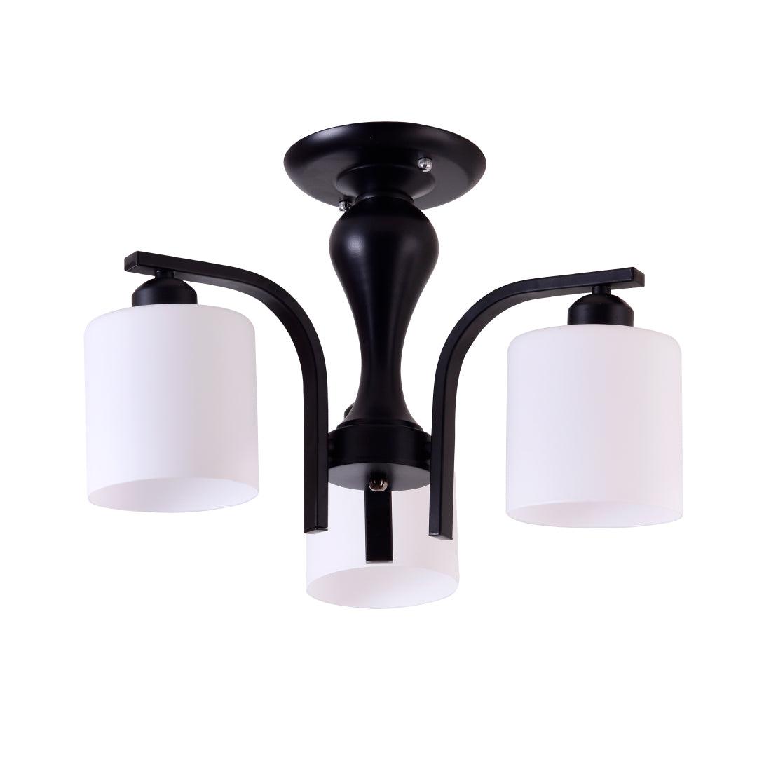 3 Way White Glass Ceiling Lamp