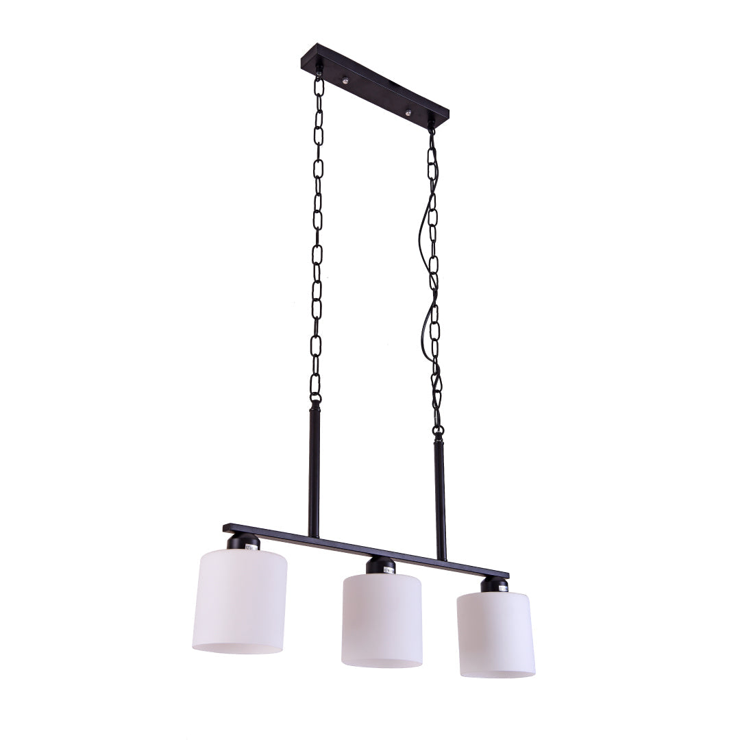 3 Way White Glass Pendant Lamp
