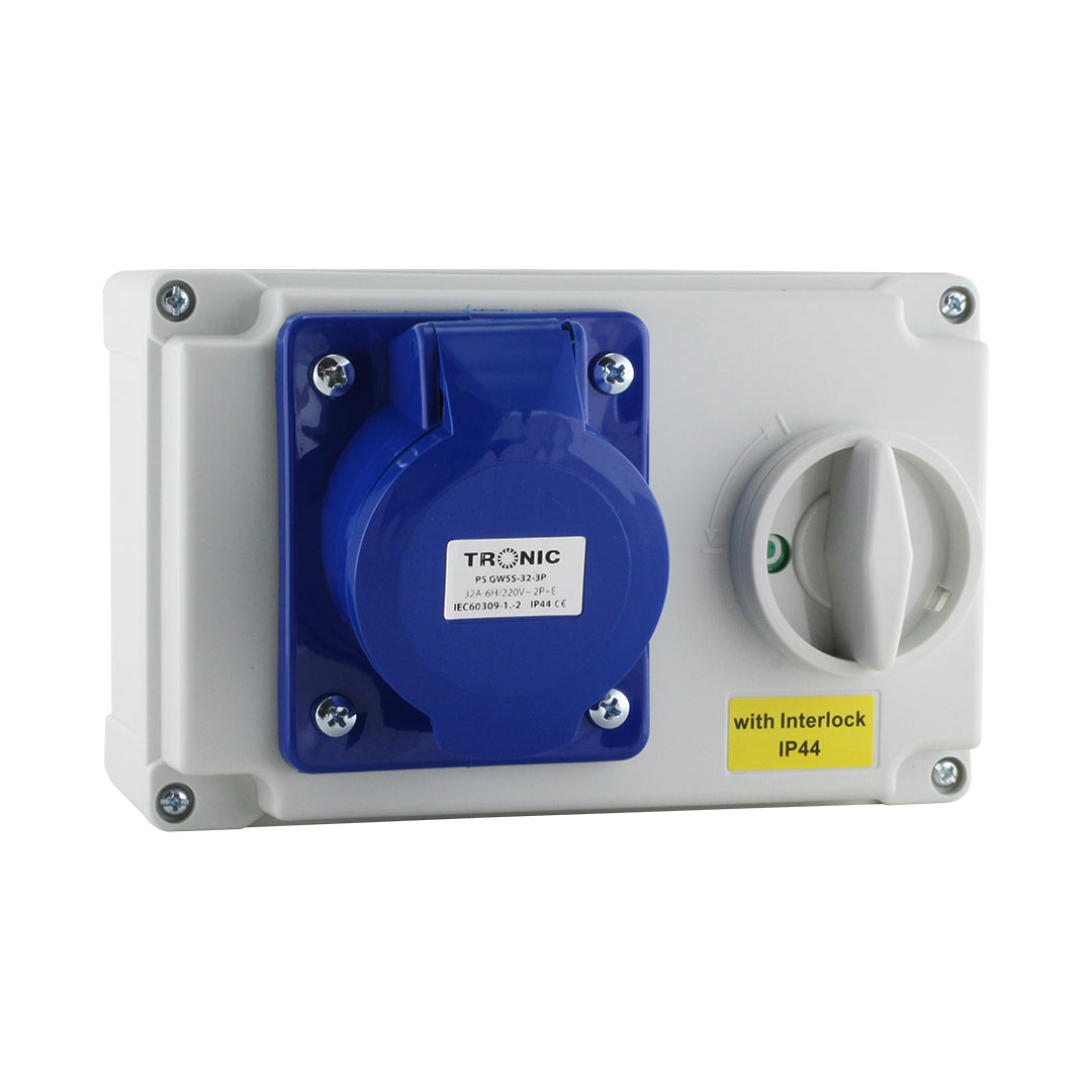 32A 3 Pin Tronic Industrial Interlock Socket