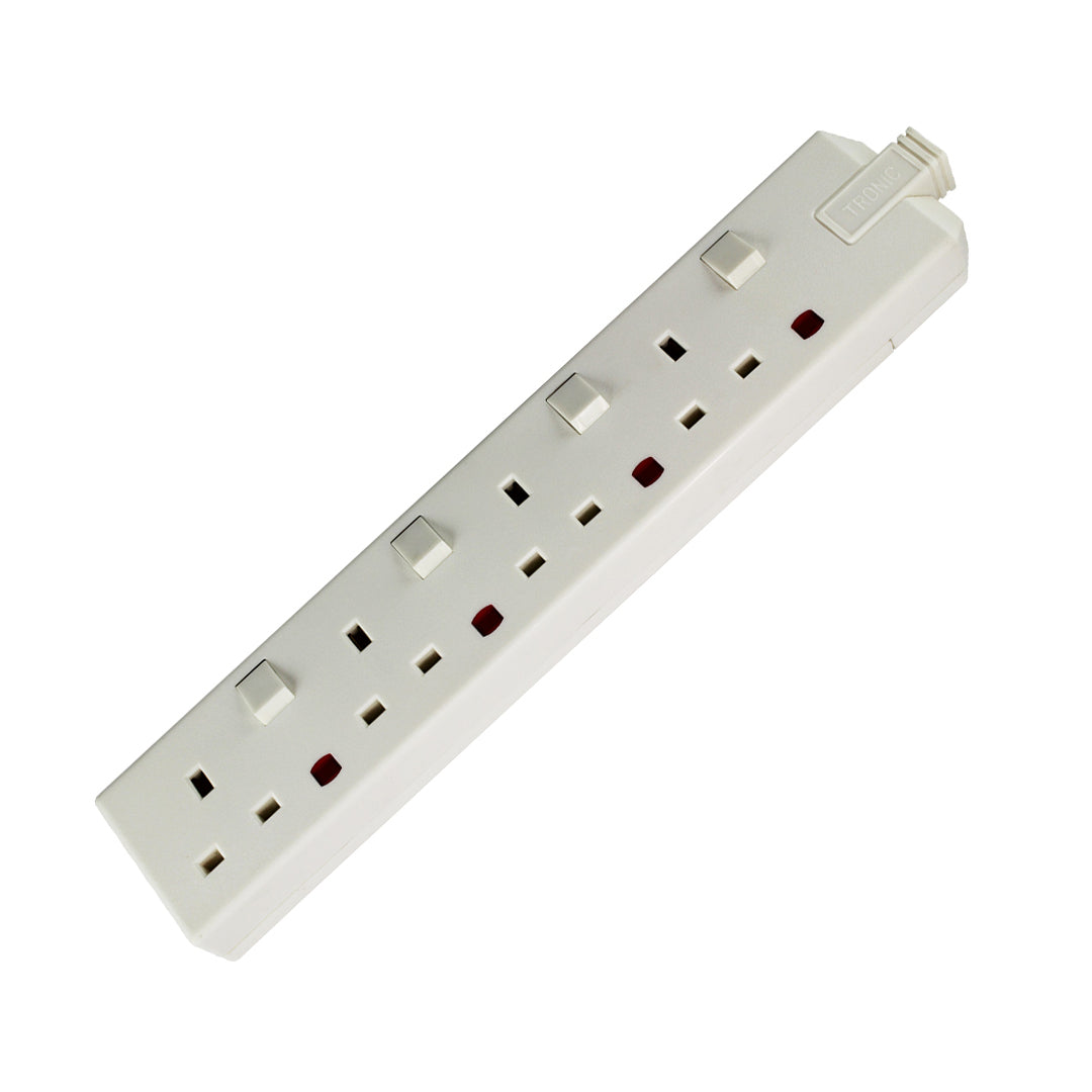 4 Way Tronic White Extension Cord 1