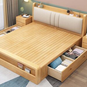 Hardwood Panel Bed