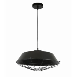 Black Shade with Wire Mesh Pendant Light