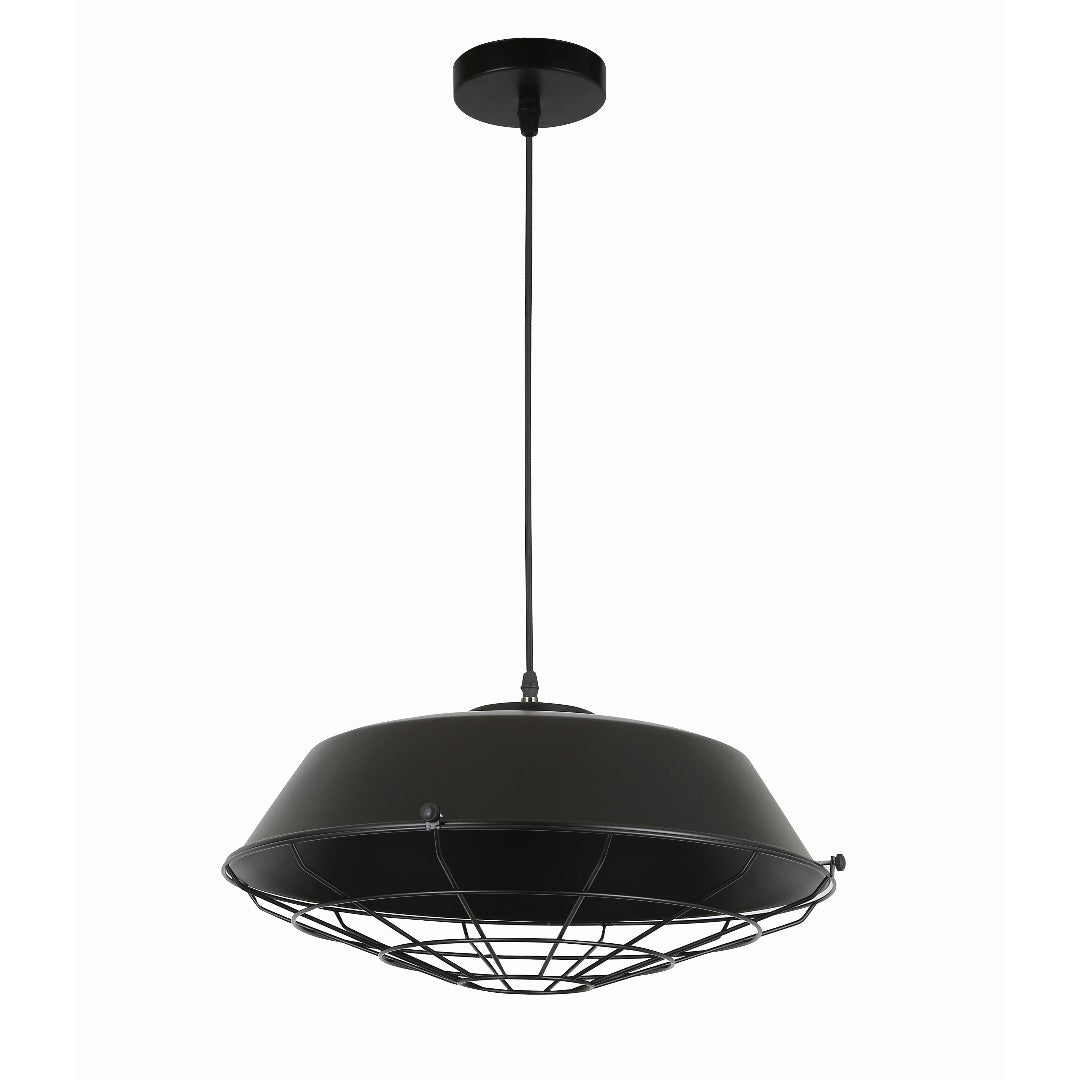 Black Shade With Wire Mesh Pendant
