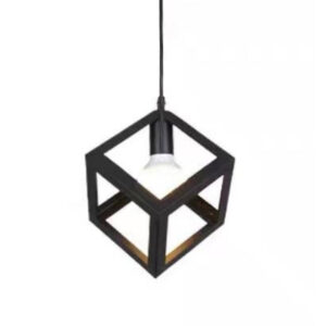 Black Square Cage Pendant Light