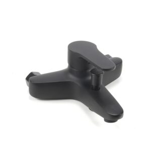 Black bath tub and shower mixer with single lever