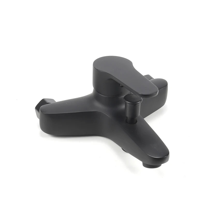 Black bath tub and shower mixer with single lever