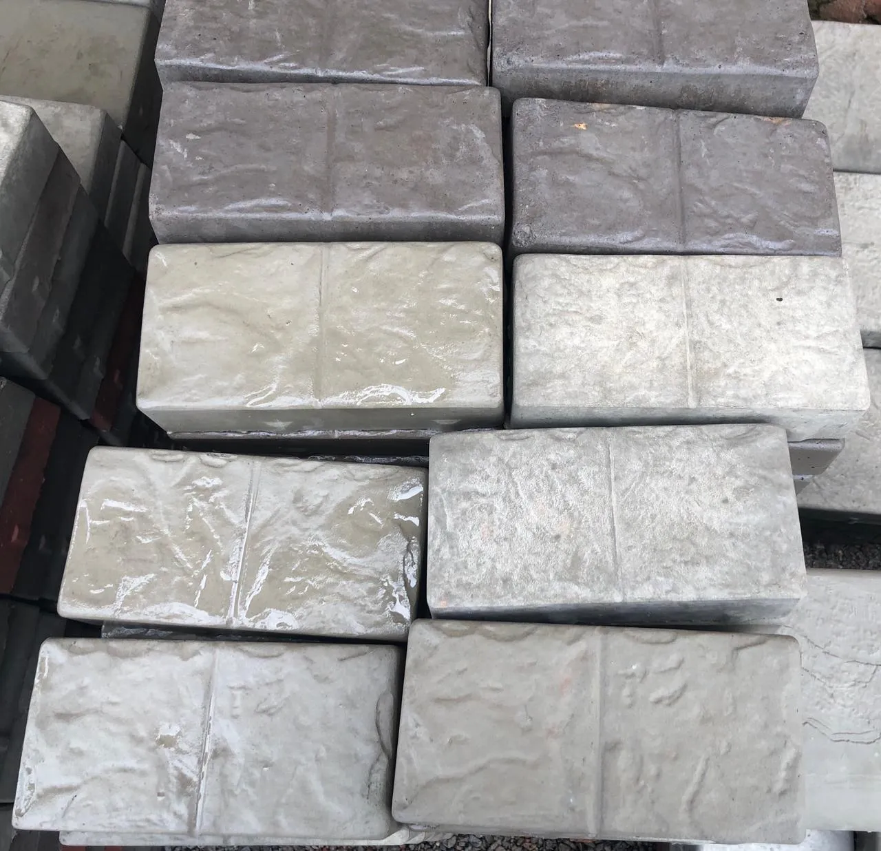 Classic Slate Finish Double Cobble Block Pavers 105mm x 205mm