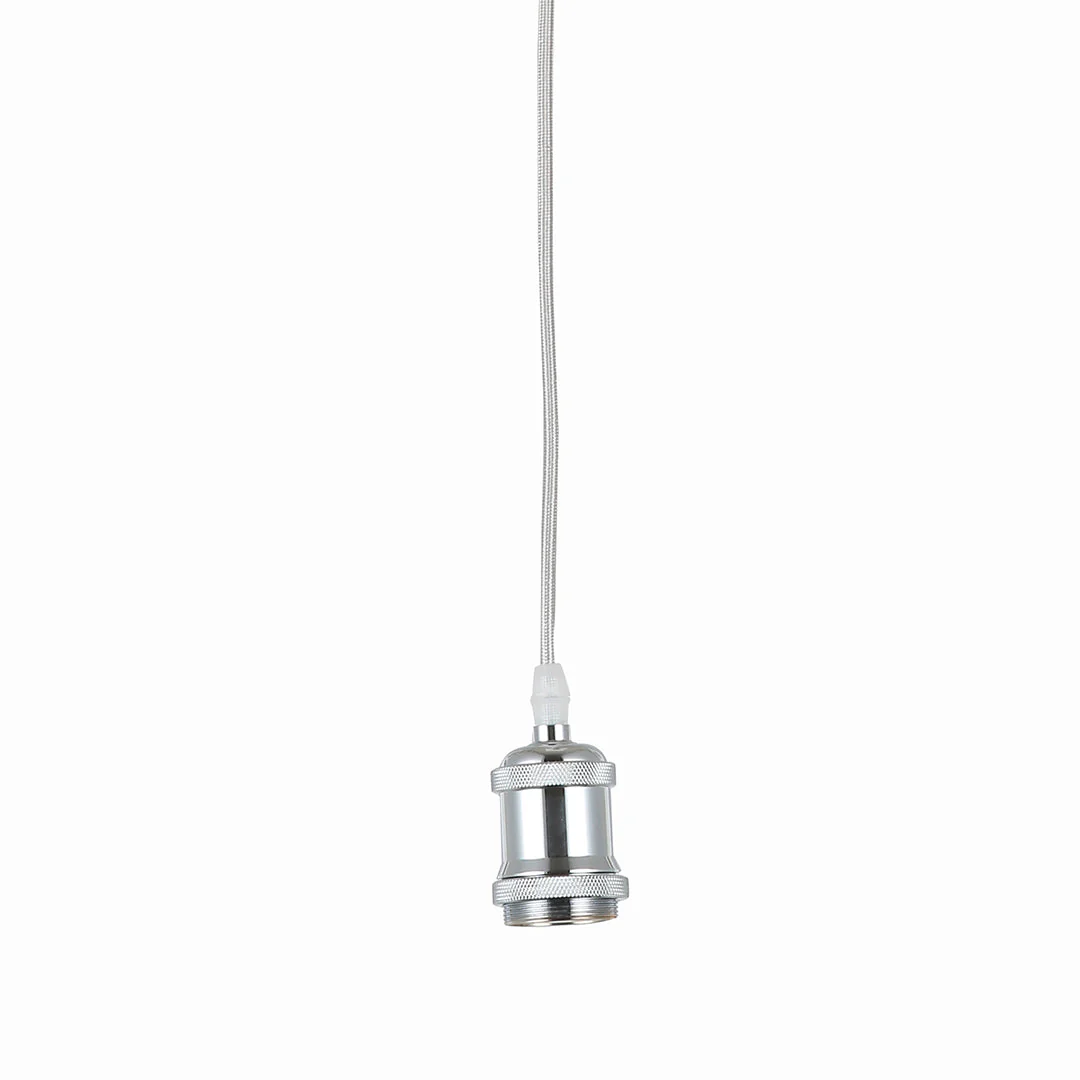 Hanging E27 Screw Pendant Holder Chrome