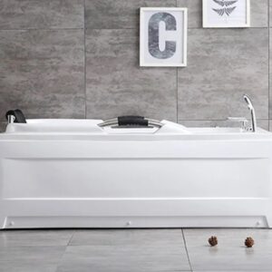 Panel acrylic bathtub with pillow and massage waters