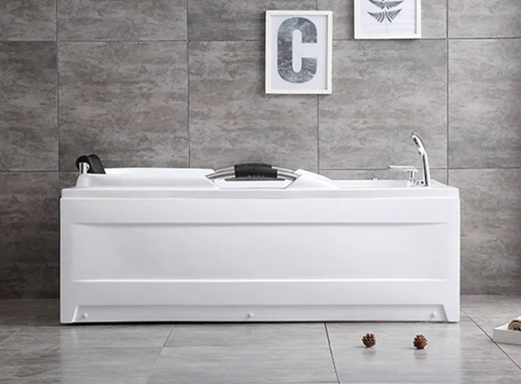 Panel acrylic bathtub with pillow and massage waters