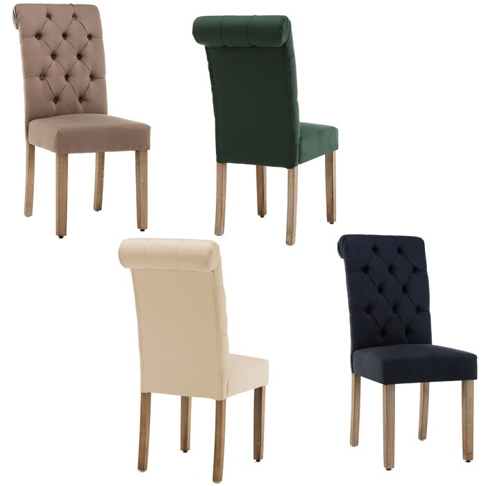 Roll Top Tufted Upholstered Side Chair 3