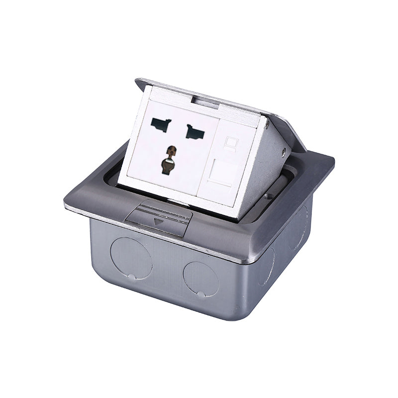 Single Floor Socket With 1 Data Port