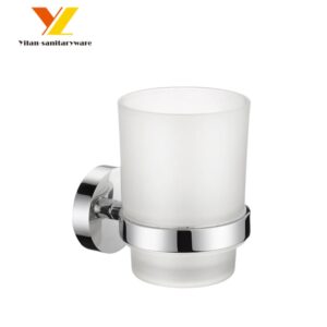 Single glass toothbrush holder