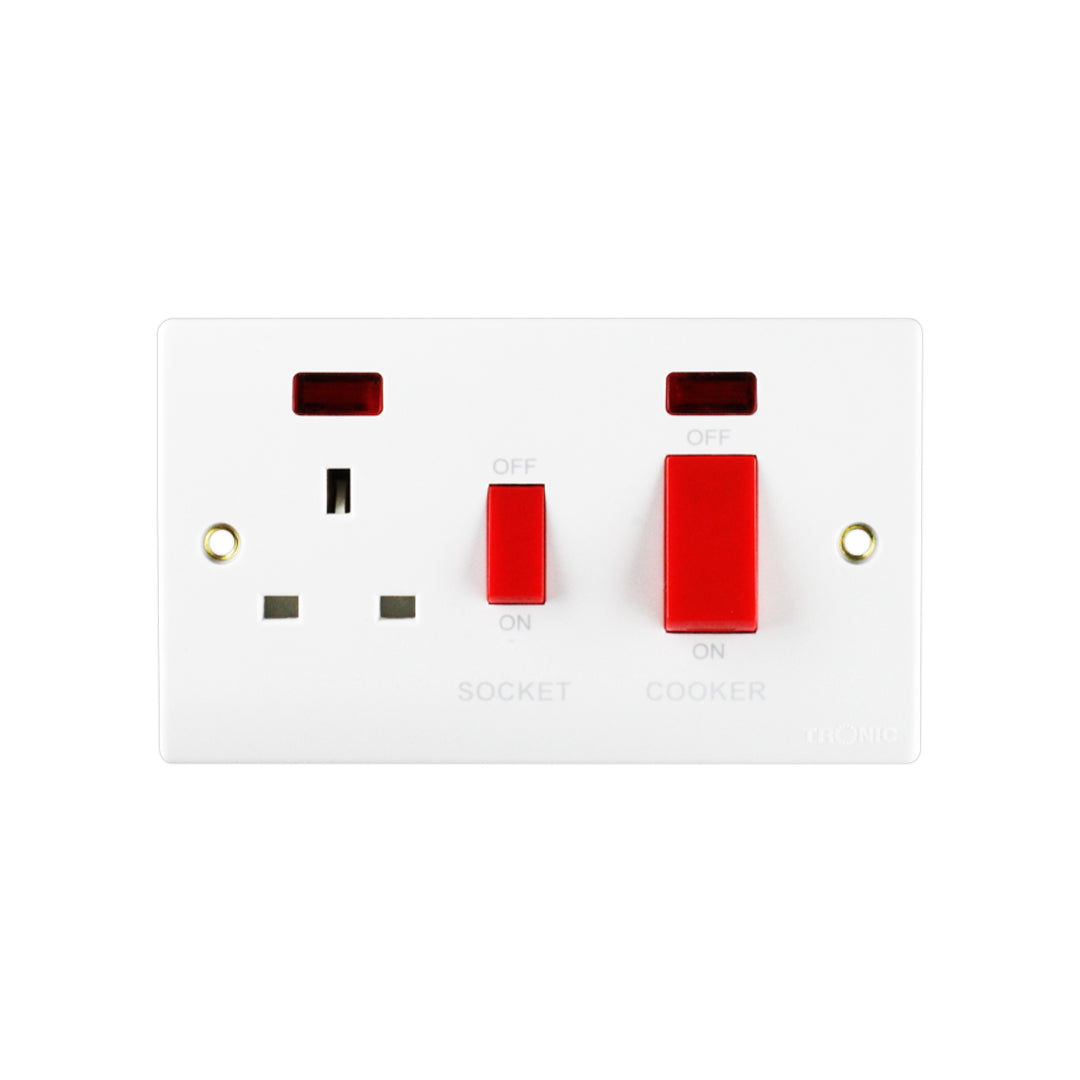 45A Cooker Socket Unit with Switch