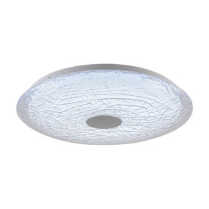 Patterned White Glass LED Changeable (3 Shades) Ceiling Light