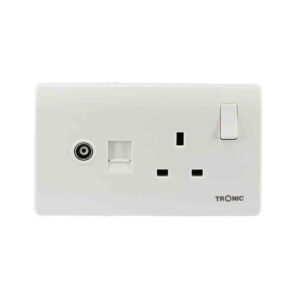 Single Switch Socket with 1 Gang TV Socket and 1 Data Socket