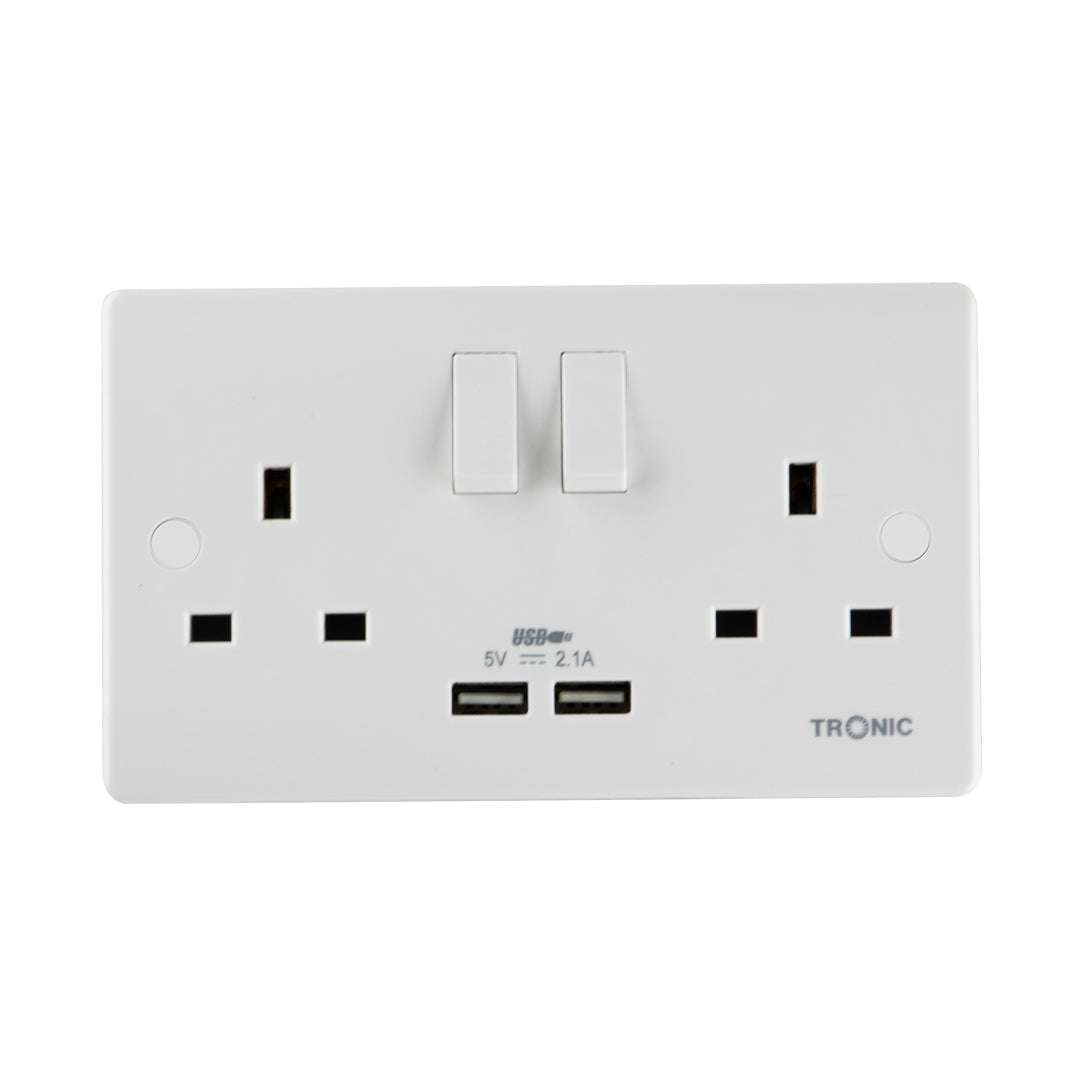 Twin Switch Socket With 2 Usb