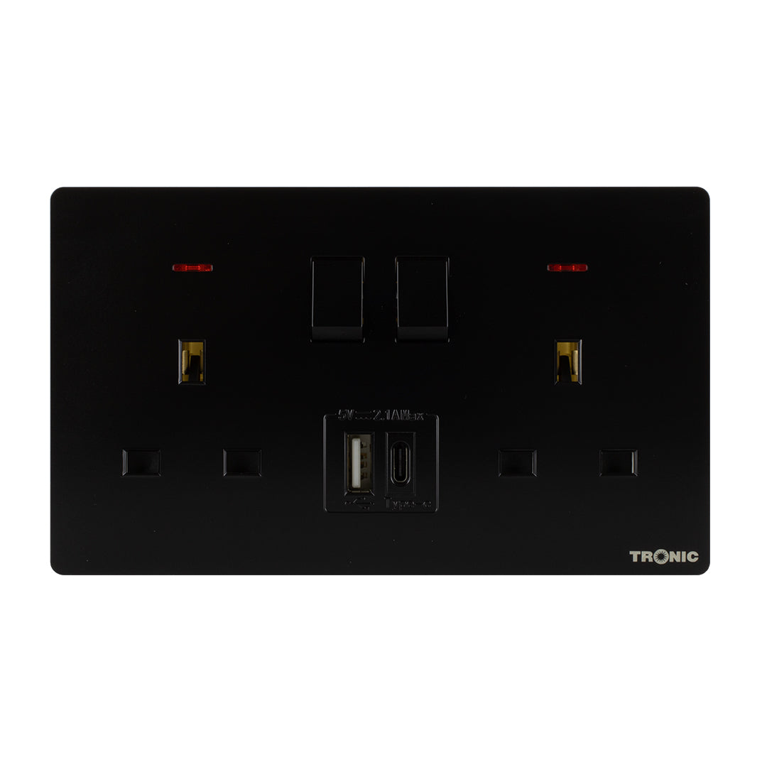 Twin Switch Socket With Usb Type C 1