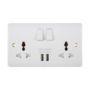 Universal Switch Socket Twin With 2 x USB