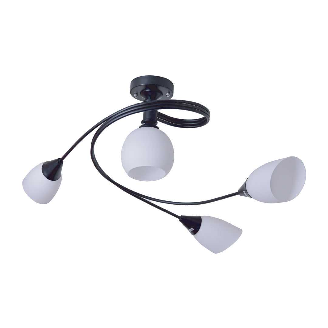 Vintage Twisted Arm Lighting Fixture With Frosted Glass 1