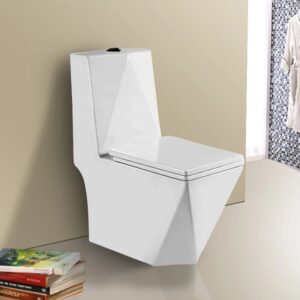diamond one piece dual flush ceramic toilet