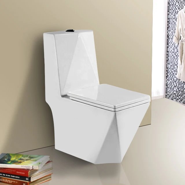 diamond one piece dual flush ceramic toilet