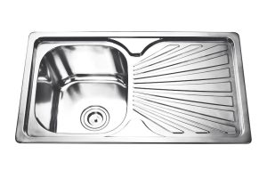 Single-bowl-single-tray-kitchen-sink-with-drainage-trap